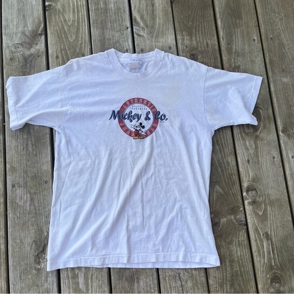 Disney Other - ** VINTAGE 90s SINGLE STITCH MICKEY & CO GRAPHIC TSHIRT Large White Disney